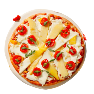 Camembert (v) (Gourmet) pizza with Camembert Cheese, Peppadew & Pineapple