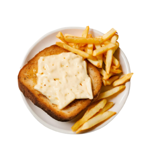 Toasted Cheese Bread served with Fries. White or Brown Bread